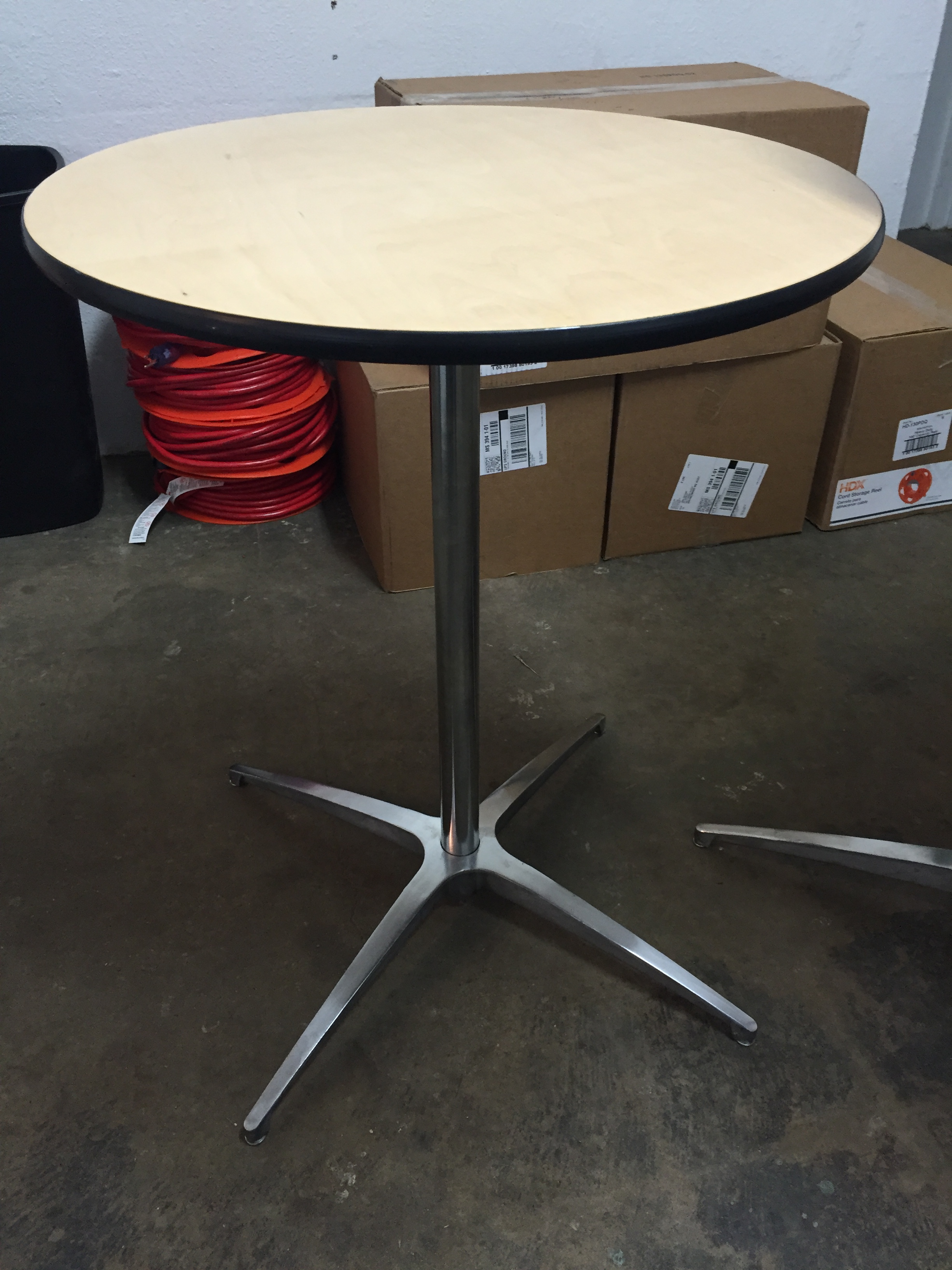 30" Round Wood Cocktail Table Fun Time Event Services